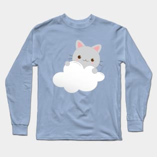 Cute Kitten on a Cloud Long Sleeve T-Shirt